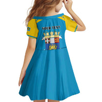 Personalized Saint Pierre and Miquelon Family Matching Short Sleeve Bodycon Dress and Hawaiian Shirt A Mare Labor - Wonder Print Shop