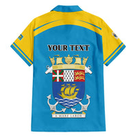 Personalized Saint Pierre and Miquelon Family Matching Short Sleeve Bodycon Dress and Hawaiian Shirt A Mare Labor - Wonder Print Shop