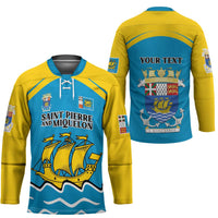 Personalized Saint Pierre and Miquelon Hockey Jersey A Mare Labor - Wonder Print Shop