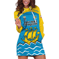 Personalized Saint Pierre and Miquelon Hoodie Dress A Mare Labor - Wonder Print Shop
