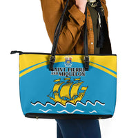 Saint Pierre and Miquelon Leather Tote Bag A Mare Labor - Wonder Print Shop