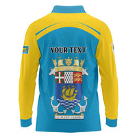 Personalized Saint Pierre and Miquelon Long Sleeve Polo Shirt A Mare Labor - Wonder Print Shop