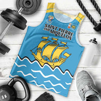 Personalized Saint Pierre and Miquelon Men Tank Top A Mare Labor - Wonder Print Shop