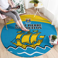 Saint Pierre and Miquelon Round Carpet A Mare Labor - Wonder Print Shop