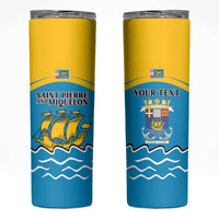 Personalized Saint Pierre and Miquelon Skinny Tumbler A Mare Labor - Wonder Print Shop