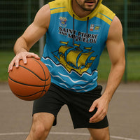 Personalized Saint Pierre and Miquelon Sleeveless Hoodie A Mare Labor - Wonder Print Shop