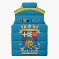 Personalized Saint Pierre and Miquelon Sleeveless Puffer Jacket A Mare Labor - Wonder Print Shop