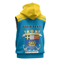 Personalized Saint Pierre and Miquelon Sleeveless Zip Hoodie A Mare Labor - Wonder Print Shop
