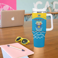 Personalized Saint Pierre and Miquelon Tumbler With Handle A Mare Labor - Wonder Print Shop