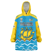 Personalized Saint Pierre and Miquelon Wearable Blanket Hoodie A Mare Labor - Wonder Print Shop