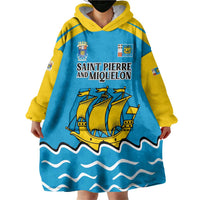 Personalized Saint Pierre and Miquelon Wearable Blanket Hoodie A Mare Labor - Wonder Print Shop