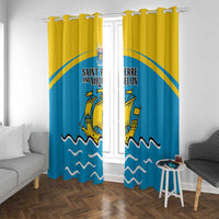 Saint Pierre and Miquelon Window Curtain A Mare Labor - Wonder Print Shop