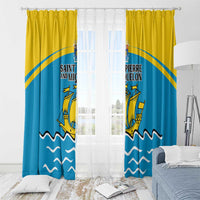 Saint Pierre and Miquelon Window Curtain A Mare Labor - Wonder Print Shop