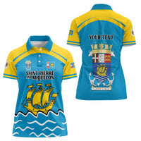 Personalized Saint Pierre and Miquelon Women Polo Shirt A Mare Labor - Wonder Print Shop