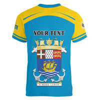 Personalized Saint Pierre and Miquelon Women V-Neck T-Shirt A Mare Labor - Wonder Print Shop