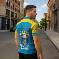 Personalized Saint Pierre and Miquelon Zipper Polo Shirt A Mare Labor - Wonder Print Shop