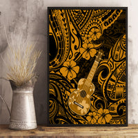 Hawaii Ukulele Canvas Wall Art Polynesian Pattern Gold Version - Wonder Print Shop