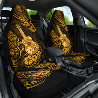 Hawaii Ukulele Car Seat Cover Polynesian Pattern Gold Version - Wonder Print Shop
