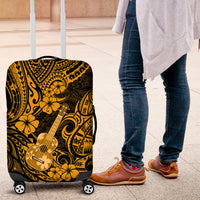 Hawaii Ukulele Luggage Cover Polynesian Pattern Gold Version - Wonder Print Shop