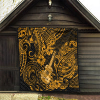 Hawaii Ukulele Quilt Polynesian Pattern Gold Version - Wonder Print Shop