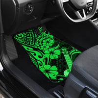 Hawaii Ukulele Car Mats Polynesian Pattern Green Version - Wonder Print Shop