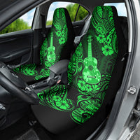 Hawaii Ukulele Car Seat Cover Polynesian Pattern Green Version - Wonder Print Shop