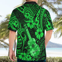 Hawaii Ukulele Hawaiian Shirt Polynesian Pattern Green Version - Wonder Print Shop