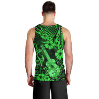 Hawaii Ukulele Men Tank Top Polynesian Pattern Green Version - Wonder Print Shop
