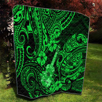 Hawaii Ukulele Quilt Polynesian Pattern Green Version - Wonder Print Shop