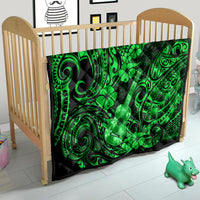 Hawaii Ukulele Quilt Polynesian Pattern Green Version - Wonder Print Shop