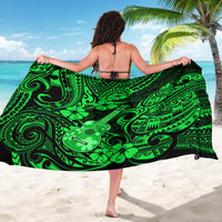 Hawaii Ukulele Sarong Polynesian Pattern Green Version - Wonder Print Shop