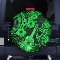 Hawaii Ukulele Spare Tire Cover Polynesian Pattern Green Version - Wonder Print Shop