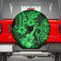 Hawaii Ukulele Spare Tire Cover Polynesian Pattern Green Version - Wonder Print Shop