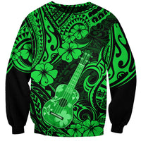 Hawaii Ukulele Sweatshirt Polynesian Pattern Green Version - Wonder Print Shop