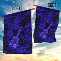 Hawaii Ukulele Garden Flag Polynesian Pattern Navy Blue Version - Wonder Print Shop