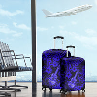 Hawaii Ukulele Luggage Cover Polynesian Pattern Navy Blue Version - Wonder Print Shop