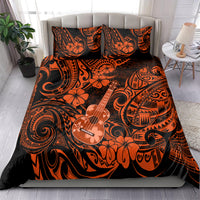 Hawaii Ukulele Bedding Set Polynesian Pattern Orange Version - Wonder Print Shop