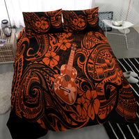 Hawaii Ukulele Bedding Set Polynesian Pattern Orange Version - Wonder Print Shop
