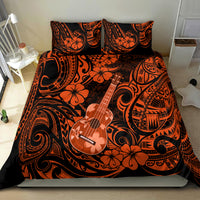 Hawaii Ukulele Bedding Set Polynesian Pattern Orange Version - Wonder Print Shop