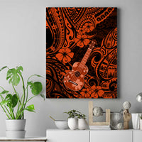 Hawaii Ukulele Canvas Wall Art Polynesian Pattern Orange Version - Wonder Print Shop