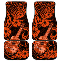 Hawaii Ukulele Car Mats Polynesian Pattern Orange Version - Wonder Print Shop