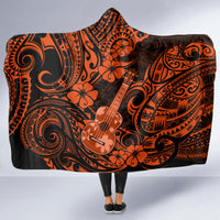 hawaii-ukulele-hooded-blanket-polynesian-pattern-orange-version