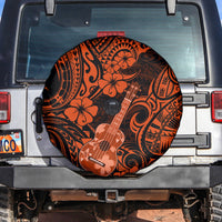 Hawaii Ukulele Spare Tire Cover Polynesian Pattern Orange Version - Wonder Print Shop