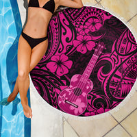 Hawaii Ukulele Beach Blanket Polynesian Pattern Pink Version - Wonder Print Shop
