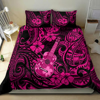 Hawaii Ukulele Bedding Set Polynesian Pattern Pink Version - Wonder Print Shop