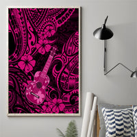 Hawaii Ukulele Canvas Wall Art Polynesian Pattern Pink Version - Wonder Print Shop