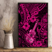 Hawaii Ukulele Canvas Wall Art Polynesian Pattern Pink Version - Wonder Print Shop