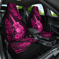 Hawaii Ukulele Car Seat Cover Polynesian Pattern Pink Version - Wonder Print Shop