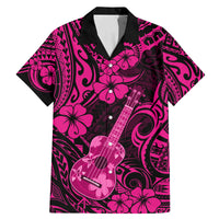 Hawaii Ukulele Family Matching Mermaid Dress and Hawaiian Shirt Polynesian Pattern Pink Version - Wonder Print Shop