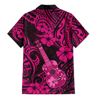 Hawaii Ukulele Family Matching Mermaid Dress and Hawaiian Shirt Polynesian Pattern Pink Version - Wonder Print Shop